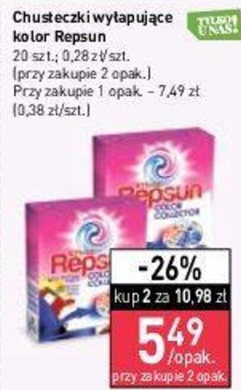 Stokrotka Repsun Chusteczki wyłapujące kolor 20 sztuk oferta