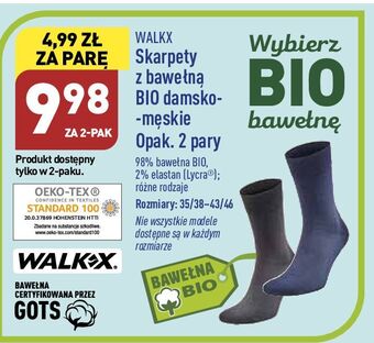 ALDI Skarpety damskie z bawełna bio rozm. 35/38-43/46 walkx oferta