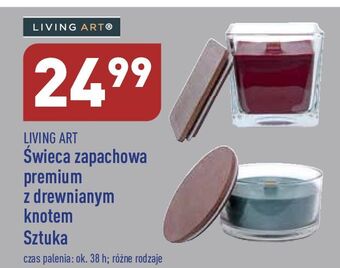 ALDI Świeca zapachowa premium z drewnianym knotem living art oferta