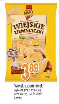 E.Leclerc Chipsy masło z solą lorenz wiejskie ziemniaczki oferta