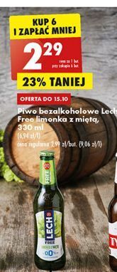 Biedronka Piwo lech free limonka z miętą oferta