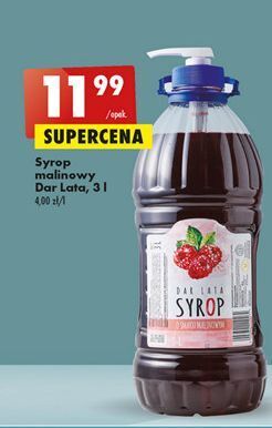 Biedronka Syrop malinowy dar lata oferta