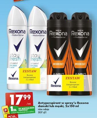 Biedronka Dezodorant workout hi-impact rexona men motionsense oferta