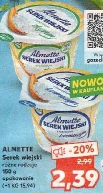 Kaufland almette serek wiejski 150g oferta