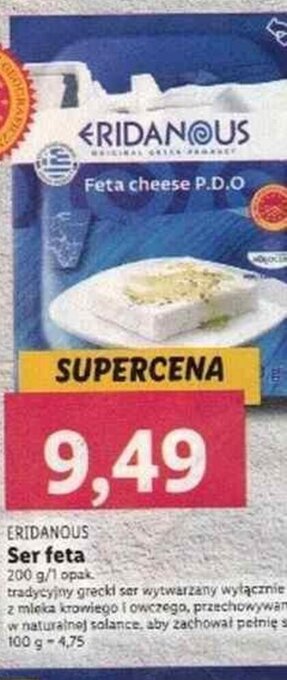 Lidl Eridanous Ser feta 200 g oferta