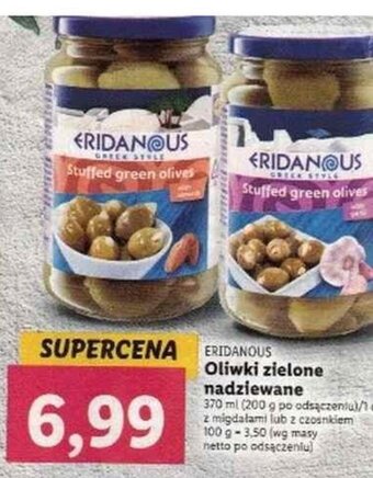 Lidl Eridanous Oliwki zielone nadziewane 370 ml oferta