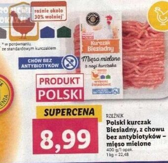 Lidl Rzeźnik Polski kurczak Biesiadny, z chowu bez antybiotyków - mięso mielone 400 g oferta