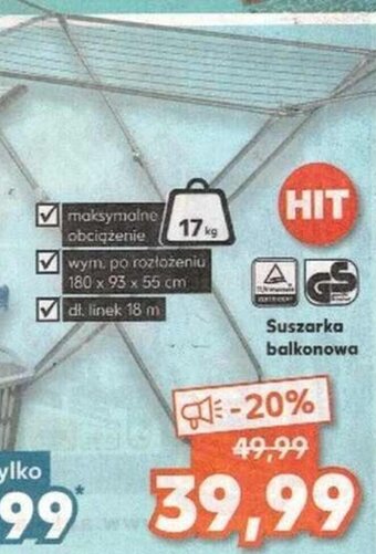 Kaufland Suszarka balkonowa oferta