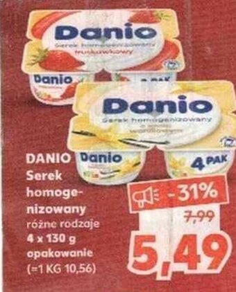 Kaufland Danio serek homogenizowany 4x130g oferta