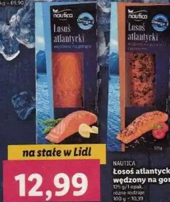 Lidl Nautica Łosoś atlantycki wędzony na gorąco 125 g oferta