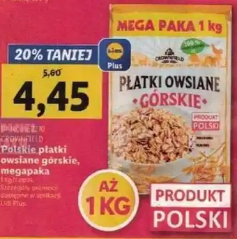 Lidl Crownfield polskie płatki owsiane górskie, megapaka 1 kg oferta