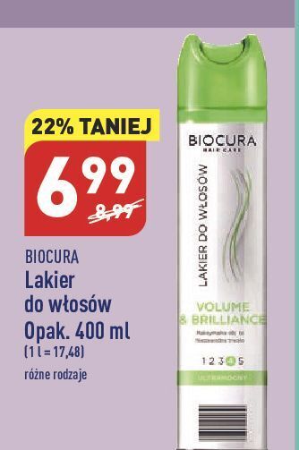 ALDI Lakier do włosów volume & brilliance ultra strong 4 biocura oferta
