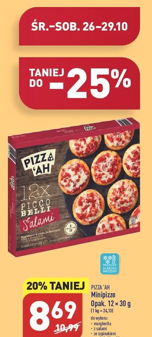 ALDI Mini pizza ze szpinakiem pizza'ah oferta