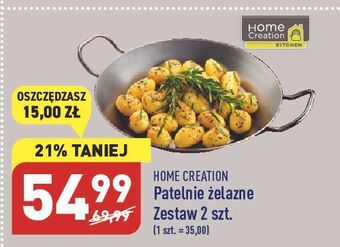 ALDI Patelnie żelazne 20 + 28 cm home creation oferta