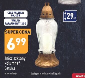 ALDI Znicz szklany kolumna oferta