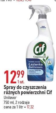 E.Leclerc Spray do czyszczenia łazienki cif cleanboost oferta