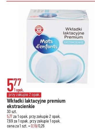 E.Leclerc Wkładki laktacyjne wiodąca marka mots d'enfants oferta