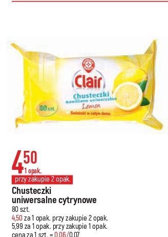 E.Leclerc Chusteczki nawilżane cytrynowe wiodąca marka clair oferta