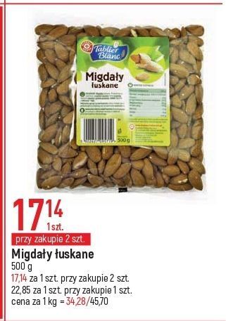 E.Leclerc Migdały łuskane wiodąca marka tablier blanc oferta