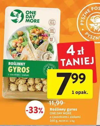 Intermarche Roślinny gyros z czosnkiem i ziołami one day more oferta