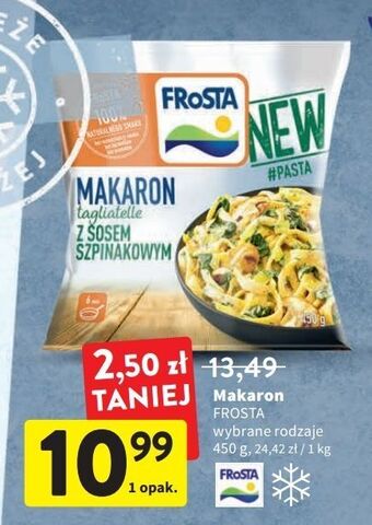 Intermarche Makaron tagliatelle z sosem szpinakowym frosta oferta