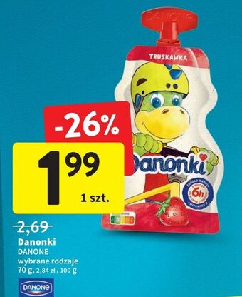 Intermarche Jogurt w saszetce truskawka danone danonki oferta