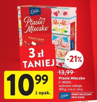 Intermarche Czekoladki waniliowe e. wedel ptasie mleczko oferta