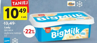 Intermarche algida lody big milk 1l oferta
