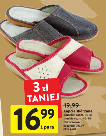 Intermarche kapcie skórzane damskie rozm. 36-41/męskie rozm. 40-46 oferta