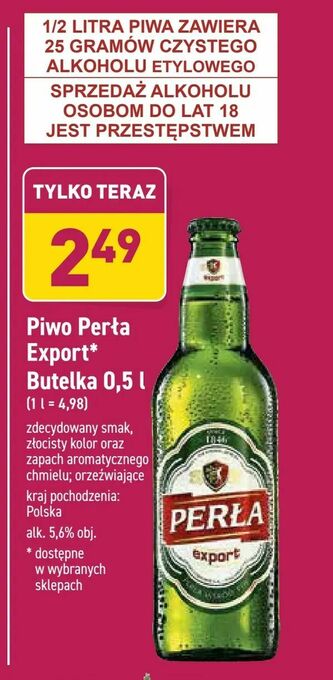 ALDI Piwo Perła Export* Butelka 0,5 l oferta