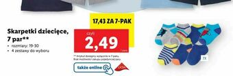 Lidl Skarpetki dziecięce, 7 par** oferta