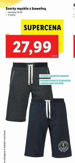 Lidl Szorty męskie z bawełną oferta