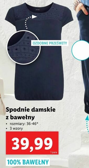 Lidl Spodnie damskie z bawełny oferta