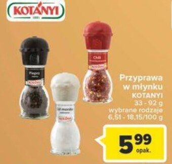 Carrefour Kotanyi przyprawa w młynku 33-92g oferta
