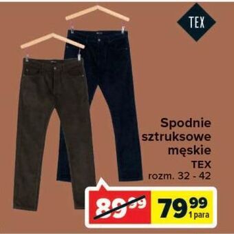 Carrefour Spodnie męskie sztruksowe 32-42 cm tex oferta