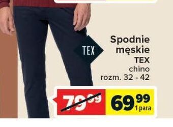 Carrefour Spodnie męskie chino 32-42 tex oferta