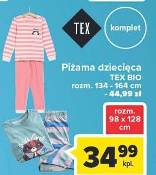 Carrefour Piżama dziecięca rozm. 134-164 cm tex oferta