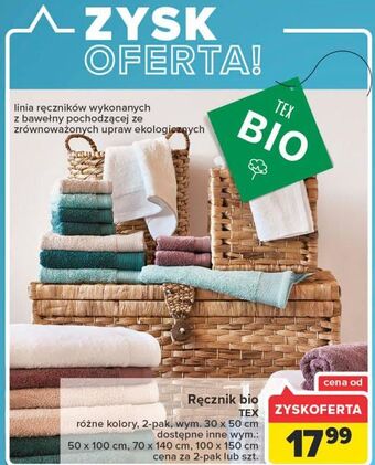 Carrefour Ręcznik bio 100 x 150 cm tex oferta