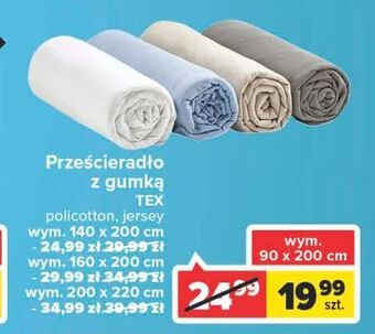 Carrefour Prześcieradło z gumką jersey 140 x 200 cm tex oferta