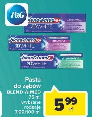 Carrefour Pasta do zębów extreme mint kiss blend-a-med 3d white oferta