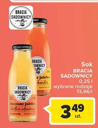 Carrefour Sok tłoczony jabłkowy słodkie odmiany bracia sadownicy oferta
