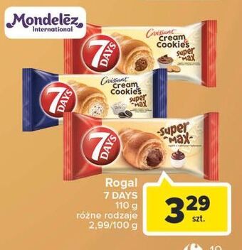 Carrefour Croissant z kremem o smaku waniliowym mlekiem i kawałkami ciastek 7 days cream & cookies oferta