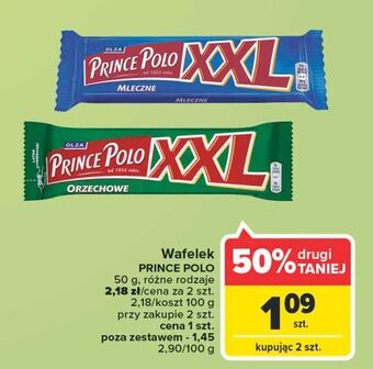 Carrefour Wafelek mleczny prince polo xxl oferta