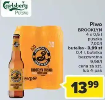 Carrefour carlsberg brooklyn piwo 4x0,5l oferta