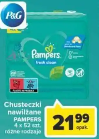 Carrefour p&g pampers chusteczki nawilżane 4x52szt. oferta