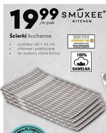 Biedronka Ścierki kuchenne 40 x 60 cm smukee kitchen oferta