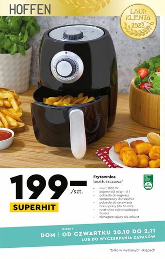 Biedronka Frytownica beztłuszczowa 3 l hoffen oferta