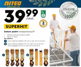 Biedronka Pasy mocujące z klamrą i hakiem niteo tools oferta