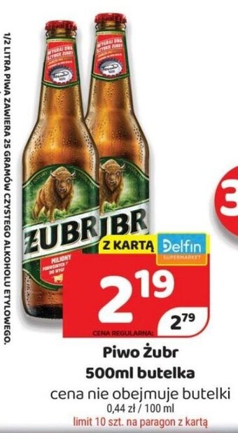 Delfin Żubr piwo 500ml oferta