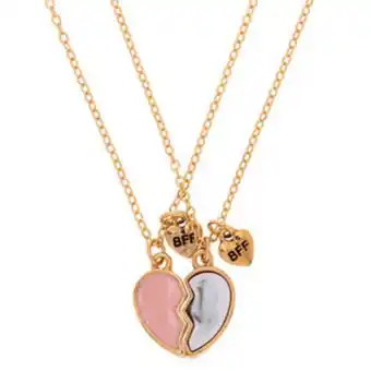 Claire's Best friends broken heart pendant necklaces - pink, 2 pack oferta